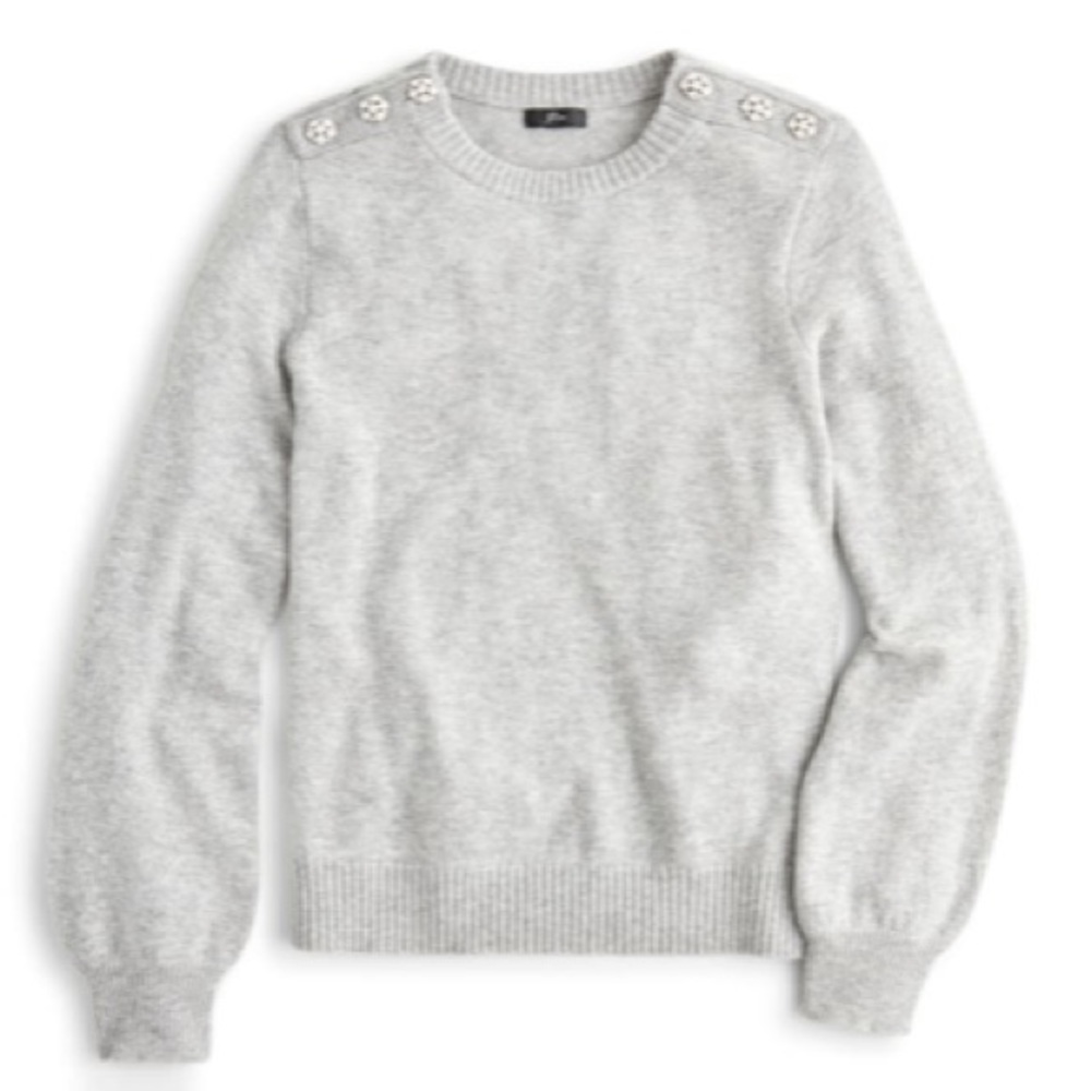 NWOT J. Crew festive jeweled button sweater